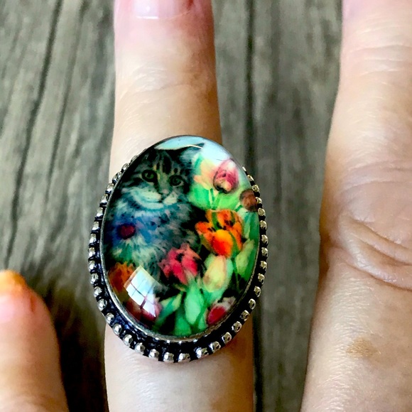 Dichroic Fancy Glass Ring - Picture 4 of 4